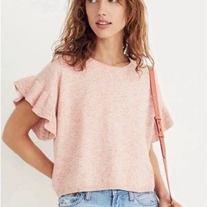 Madewell EUC Ruffled Cap Sleeve Sweater Size Medium
